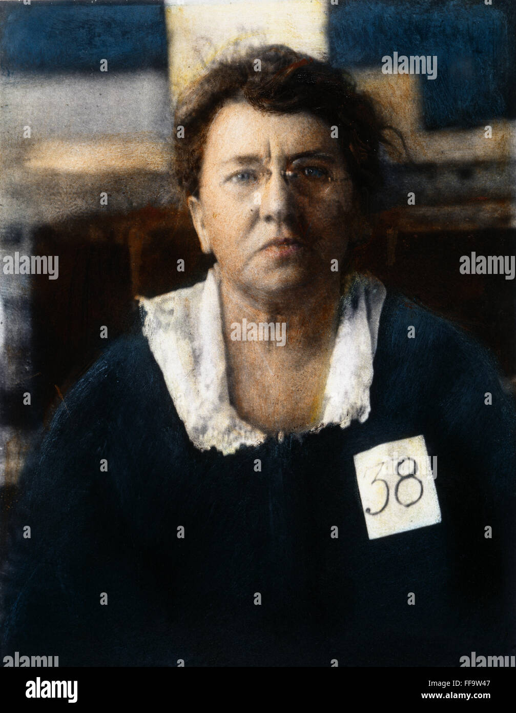 EMMA GOLDMAN (1869-1940). /nAmerican anarchist: oil over a photograph taken at the time of her deportation from the United States in 1919. Stock Photo