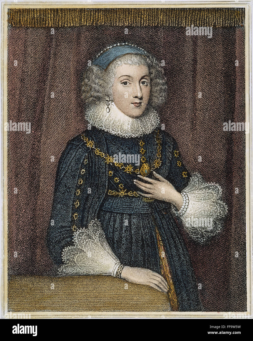MARY HERBERT (1561-1621). /nCountess of Pembroke. Line and stipple engraving, English, 1836. Stock Photo