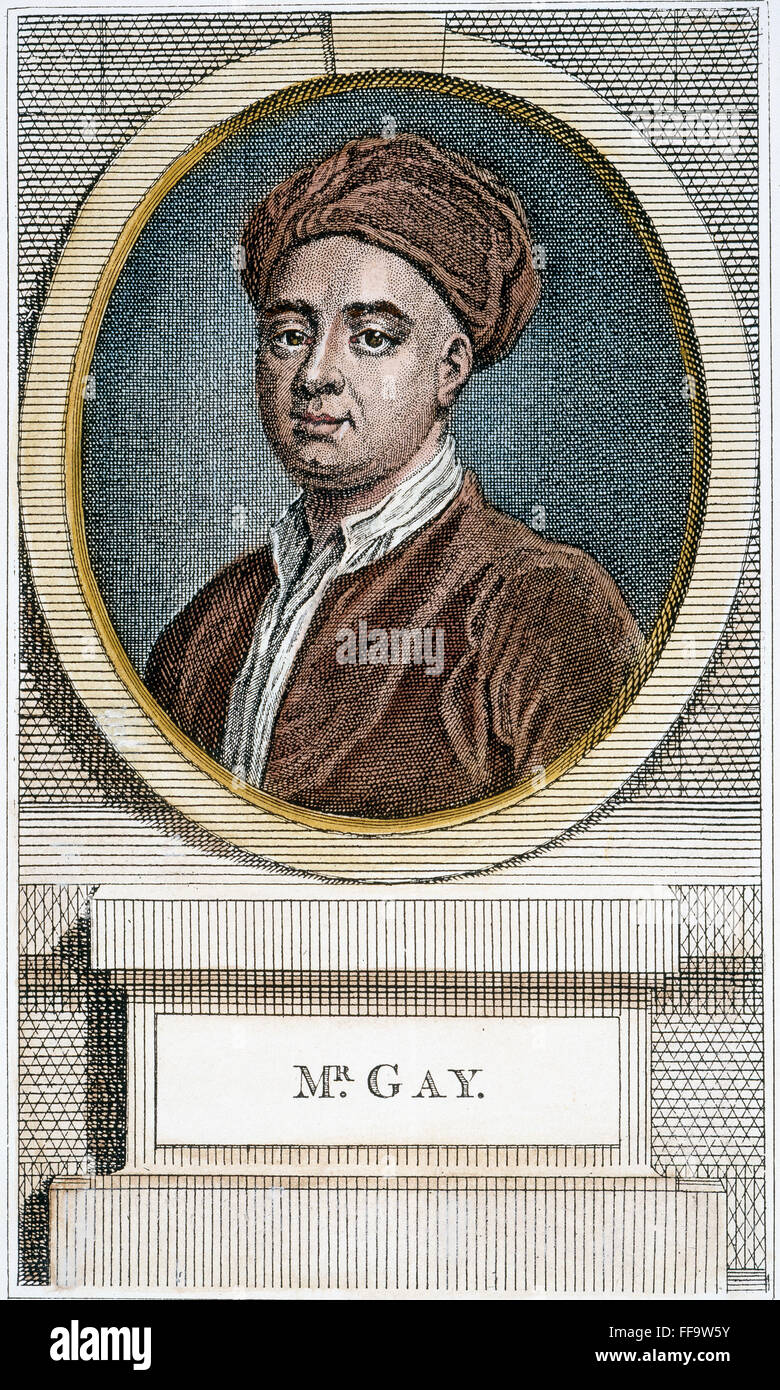 JOHN GAY (1685-1732). /nEnglish poet and playwright: line engraving, English, 18th century. Stock Photo