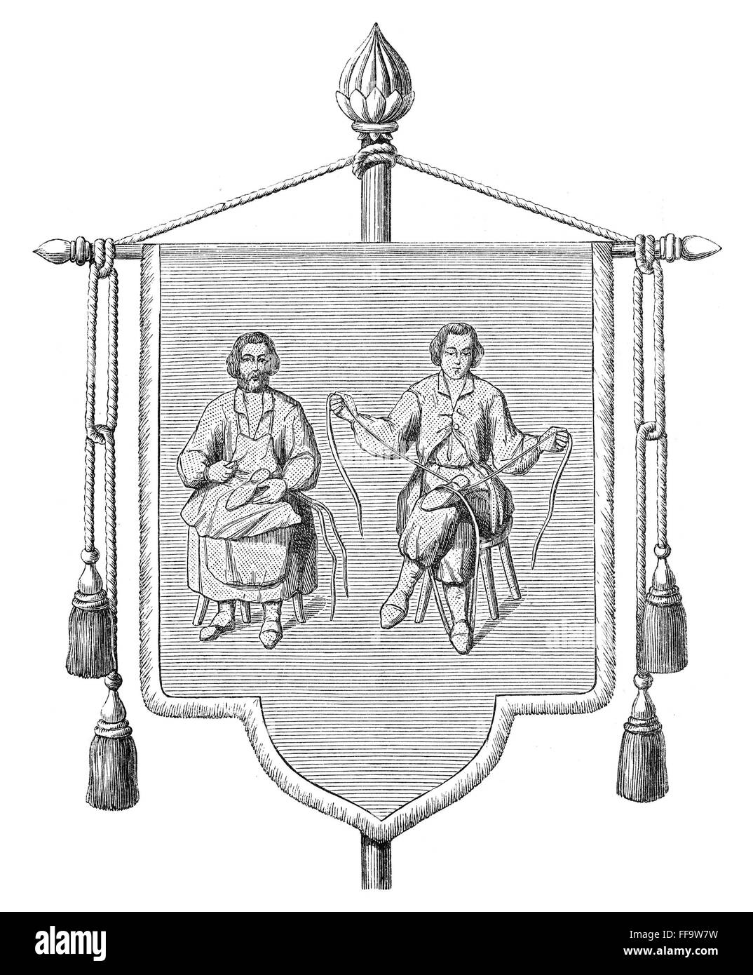 SHOE & BOOT MAKER'S BANNER. /nBanner of the guild of boot andshoe