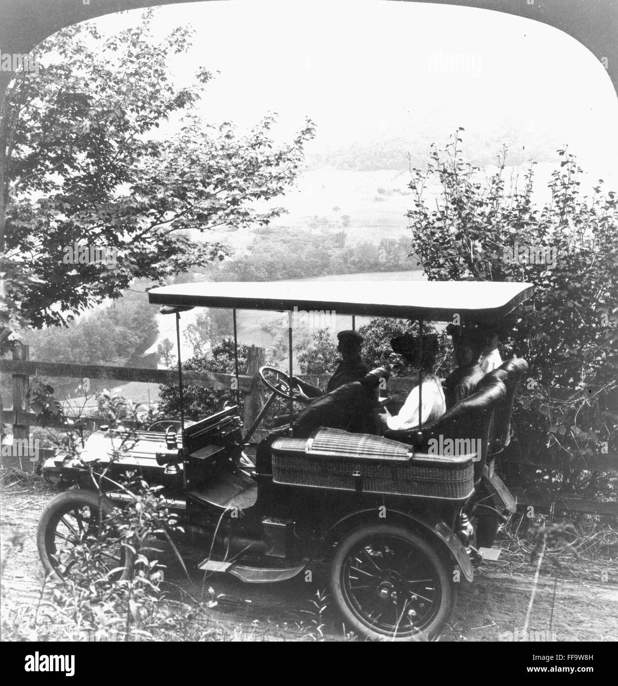 AUTOMOBILE, 1906. /nStereograph. Stock Photo