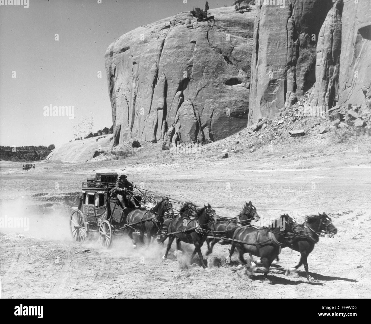 OVERLAND STAGECOACH. /nA Hollywood reconstruction Stock Photo Alamy