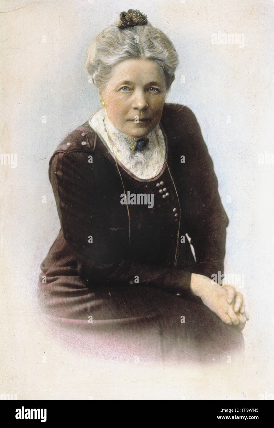 SELMA LAGERL╓F (1858-1940). /nSwedish novelist and poet. Oil over a photograph, c1910. Stock Photo
