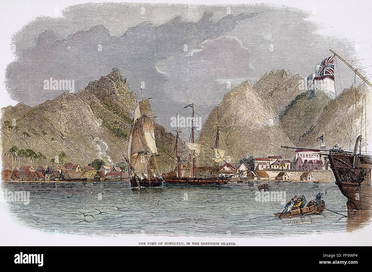 WHALERS IN HAWAII, 1849. /nWhalers in the port of Honolulu in the