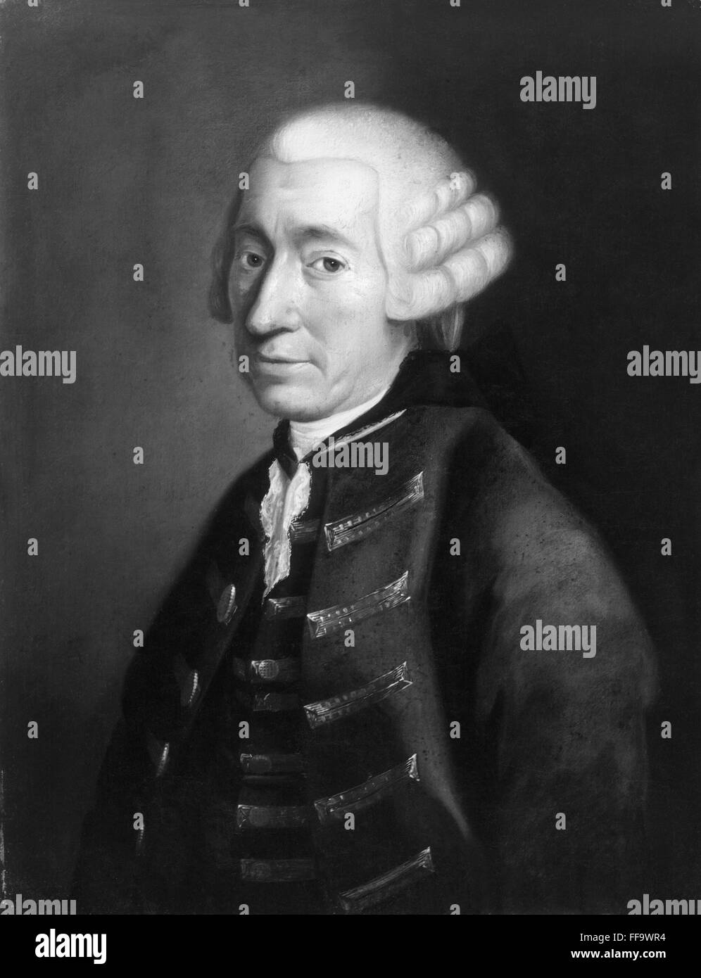 TOBIAS SMOLLETT (1721-1771). /nScottish surgeon and novelist. Oil on canvas, c. 1770, by an unknown artist. Stock Photo