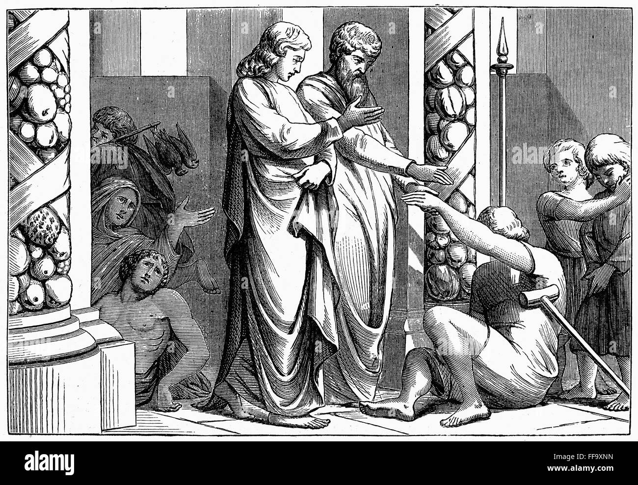 ST. PETER AND ST. JOHN. /nSaint Peter and Saint John heal the lame man ...