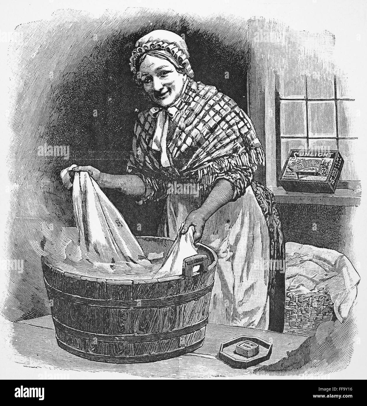 DAILY LIFE HOUSEWORK nWood Engraving English Late 19th Century daily-life-housework-nwood-engraving-english-late-19th-century