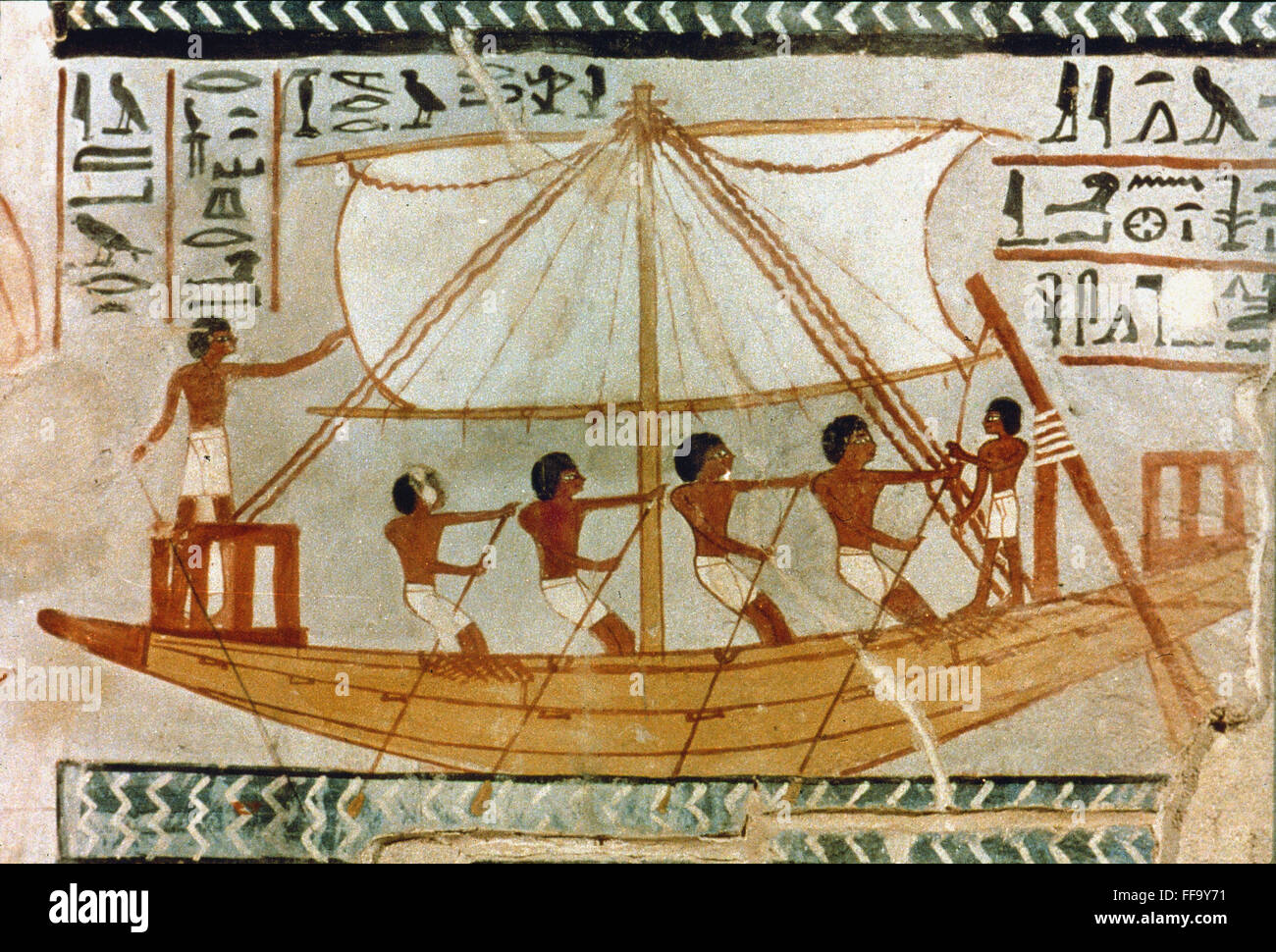 EGYPTIAN MERCHANT SHIP. /nTomb painting, 18th Dynasty, c15801315 B.C
