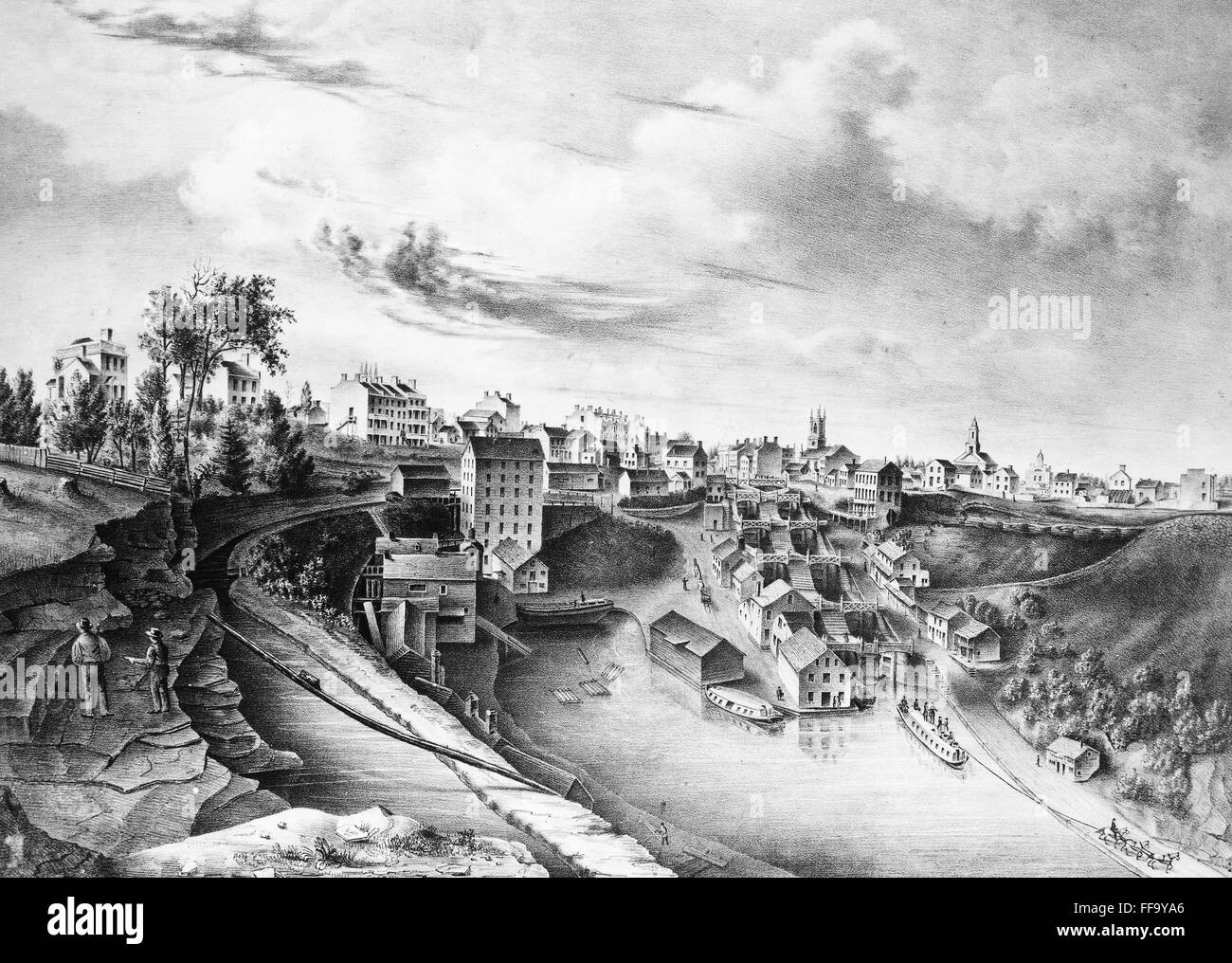 LOCKPORT, NEW YORK, 1836. /nView of the Upper Village of Lockport, New
