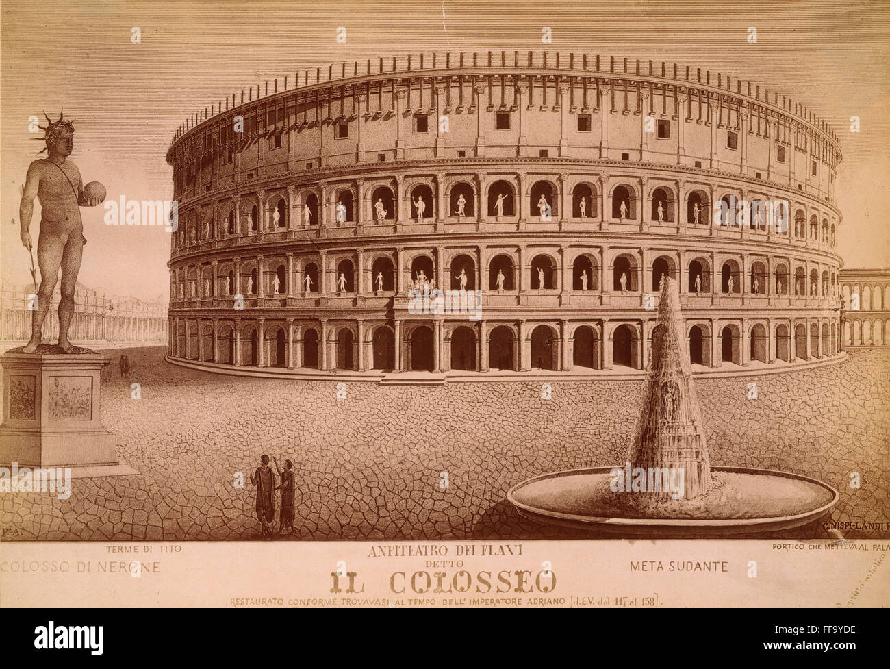 ROME: COLOSSEUM. /nThe Colosseum at Rome: copper engraving, Italian, 17th century. Stock Photo