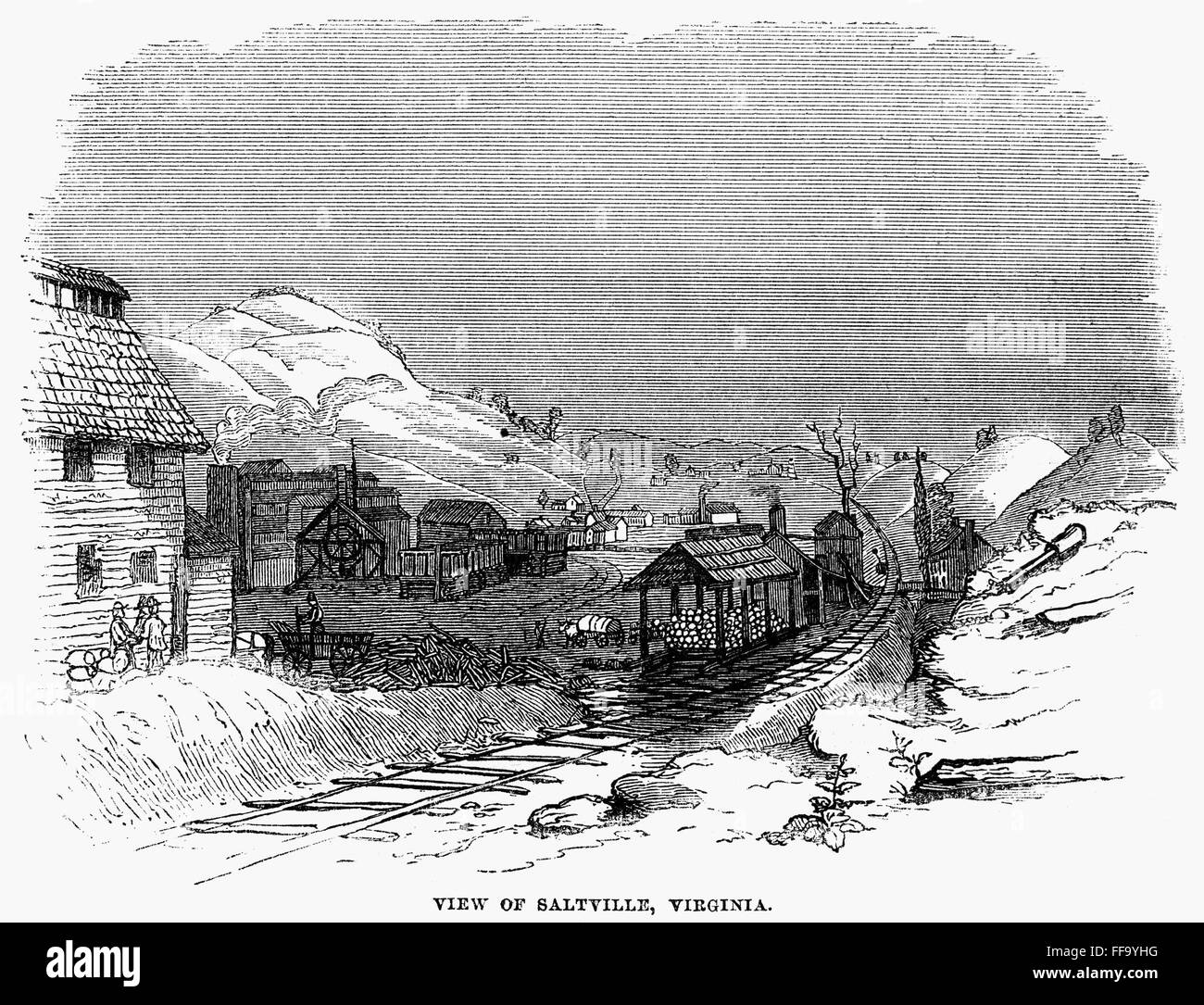 VIRGINIA SALT MINE, 1857. /nView of salt mining operations at