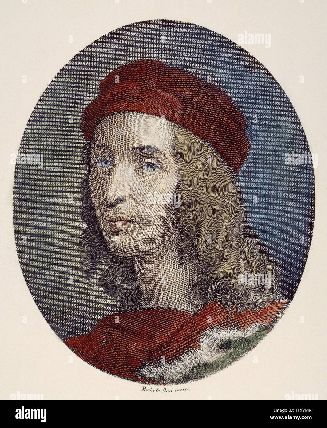 RAPHAEL SANZIO (1483-1520). /nItalian artist. Steel engraving, Italian 1820. Stock Photo