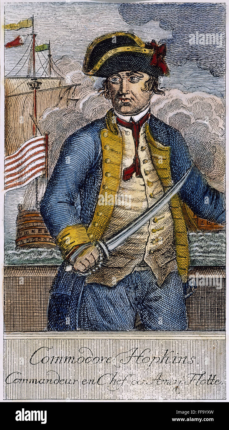 ESEK HOPKINS (17181802). /nAmerican naval officer Stock Photo Alamy