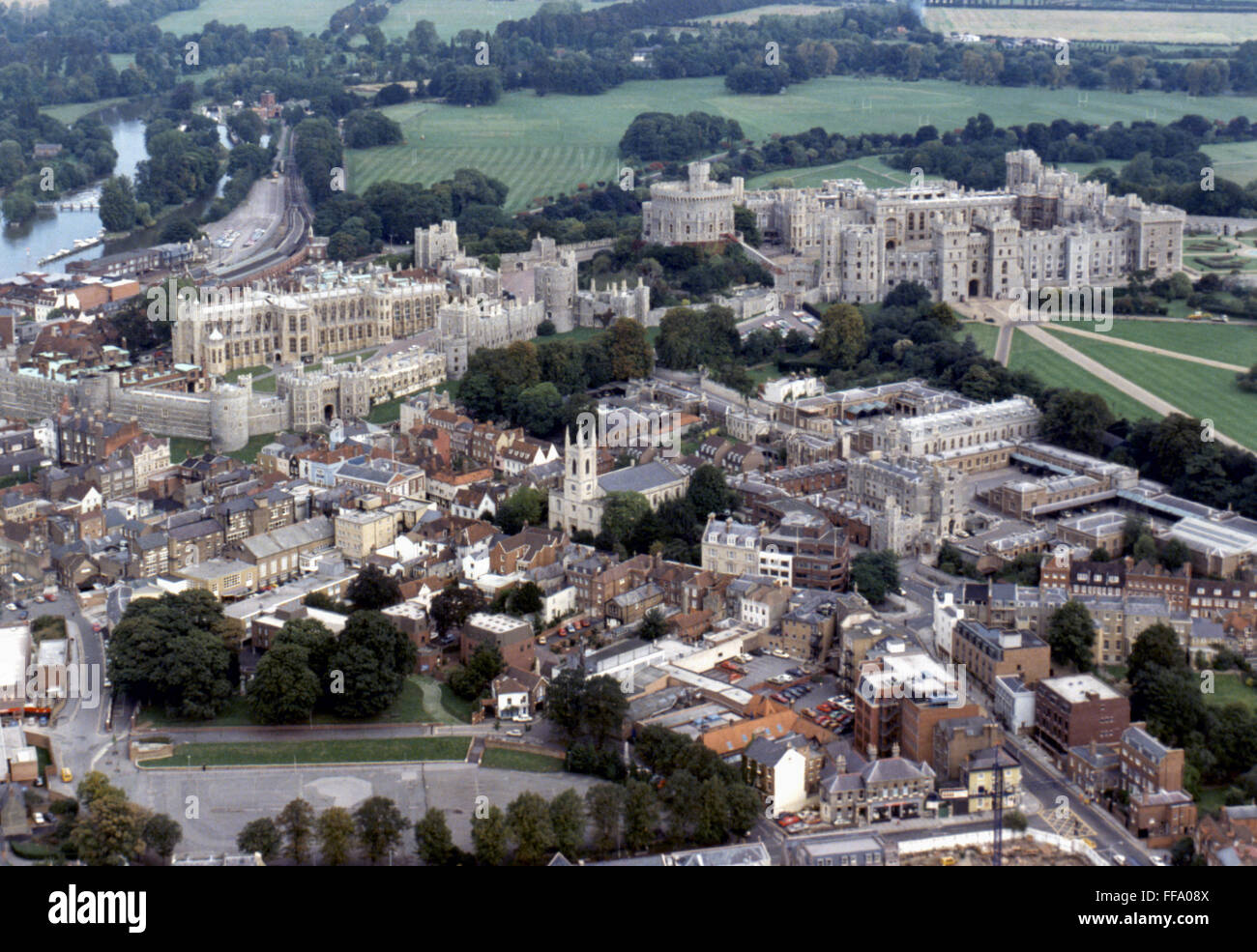 ENGLAND: WINDSOR CASTLE. /nAerial view. Stock Photo