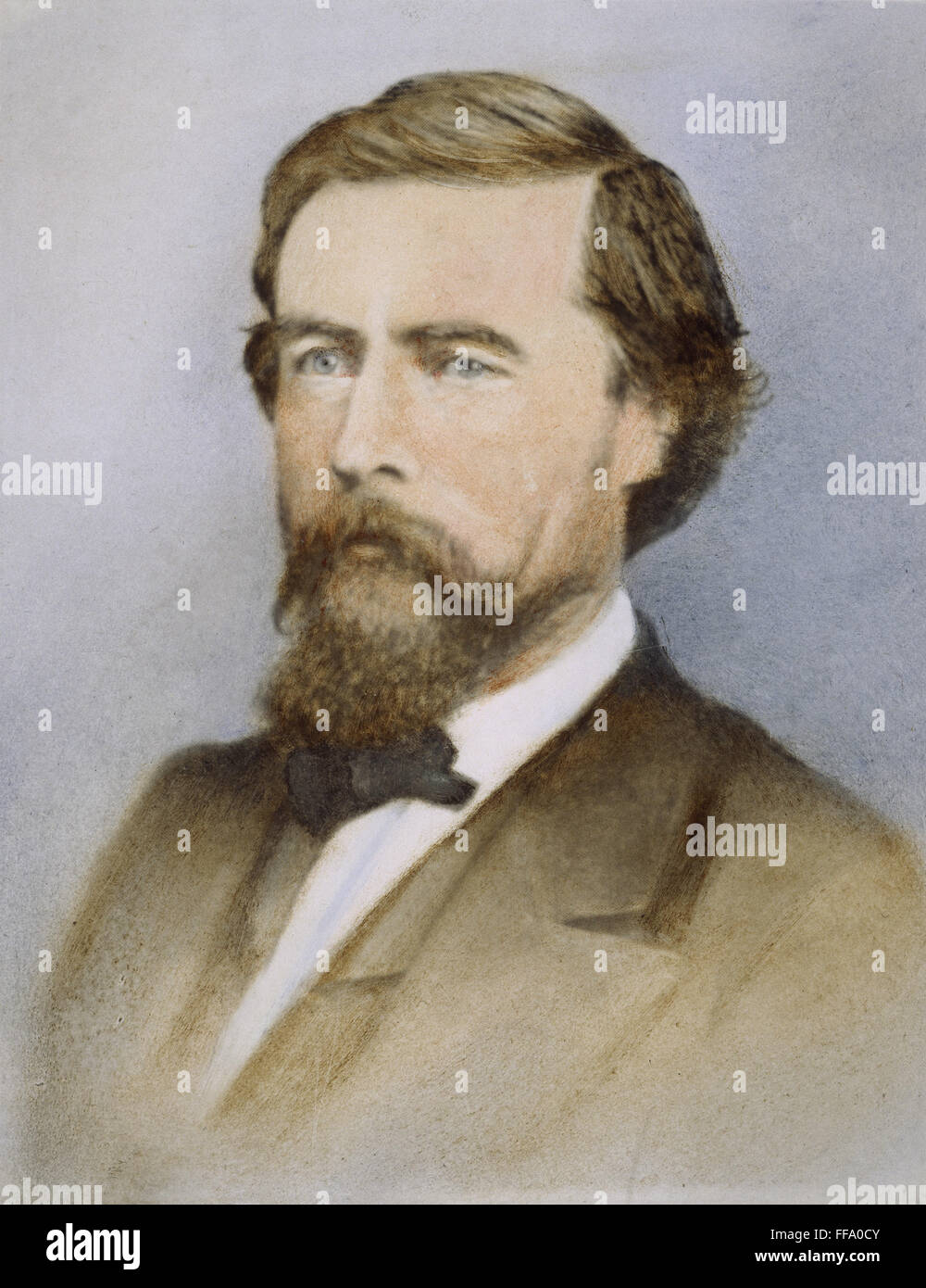 EDMUND G. ROSS (1826-1907). /nAmerican politician: oil over a photograph, c1868. Stock Photo
