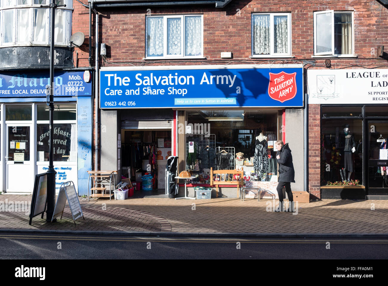 SuttonInAshfield,Nottinghamshire,UK.The Salvation Army Shop,Outram