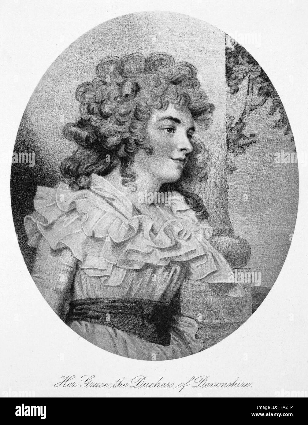 GEORGIANA SPENCER (1757-1806). /nDuchess of Devonshire. Aquatint, c1800. Stock Photo