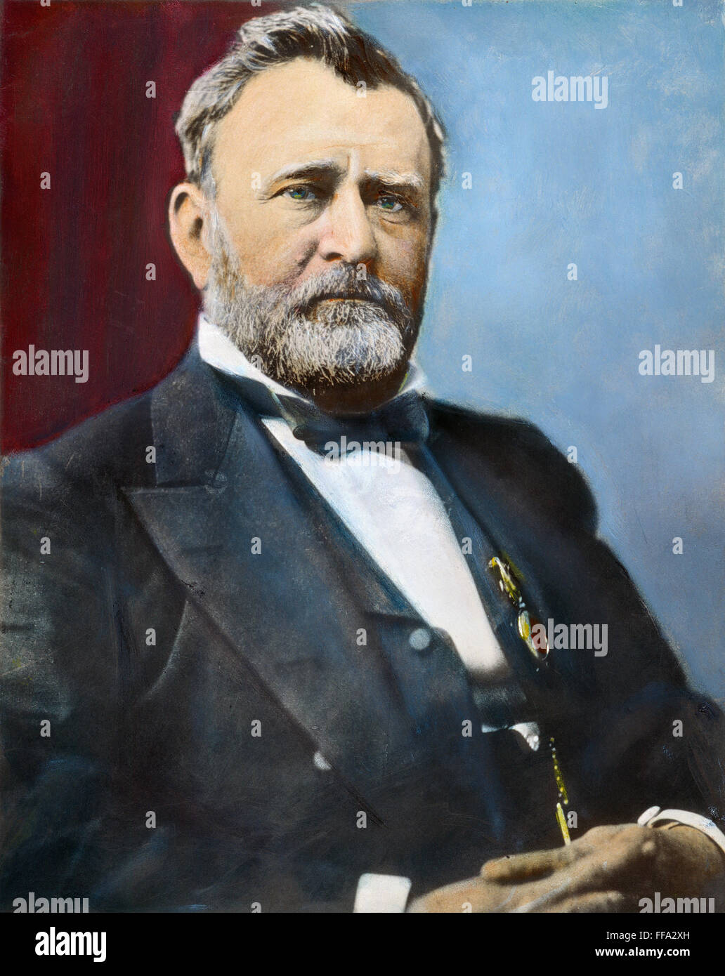 ULYSSES S. GRANT /n(1822-1885). American president. Oil over a photograph by Mathew Brady. Stock Photo