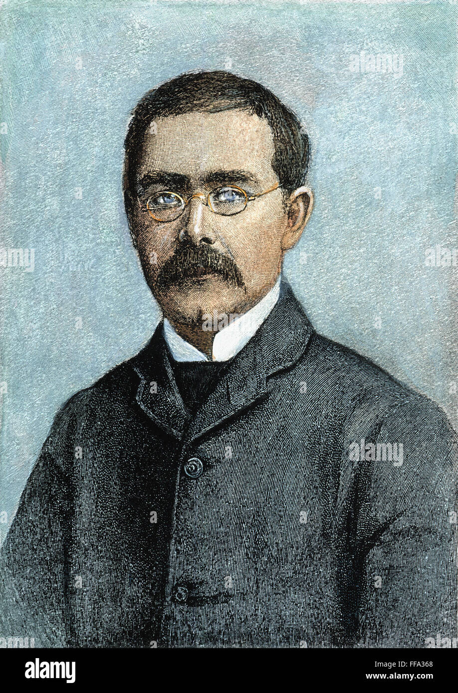 RUDYARD KIPLING (18651936). /nEnglish writer. Wood engraving, 1891