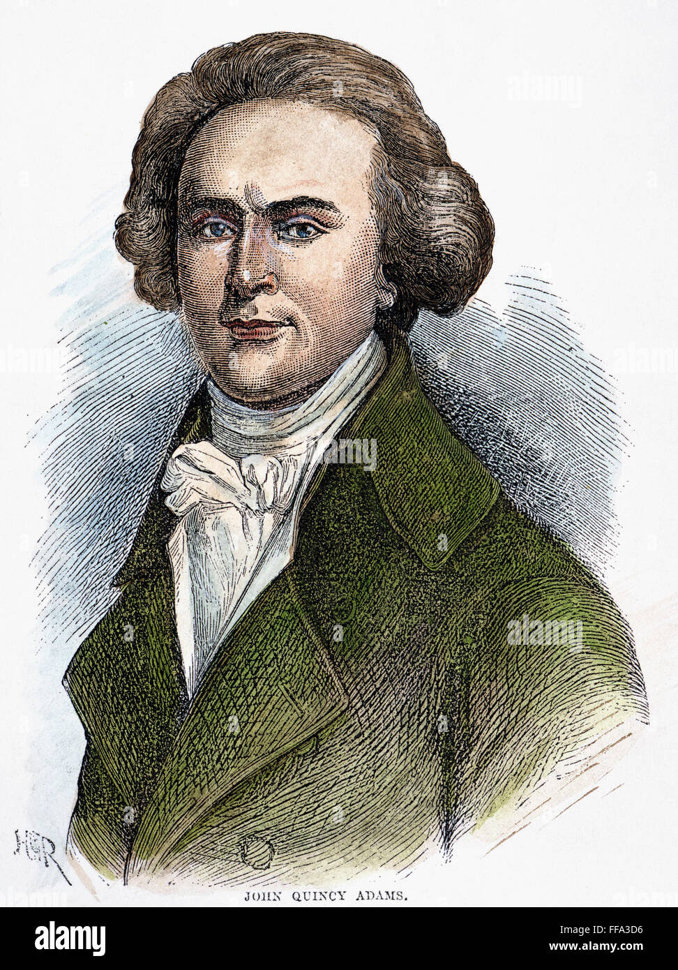 JOHN QUINCY ADAMS /n(1767-1848). 6th President of the United States. Wood engraving, 19th century. Stock Photo