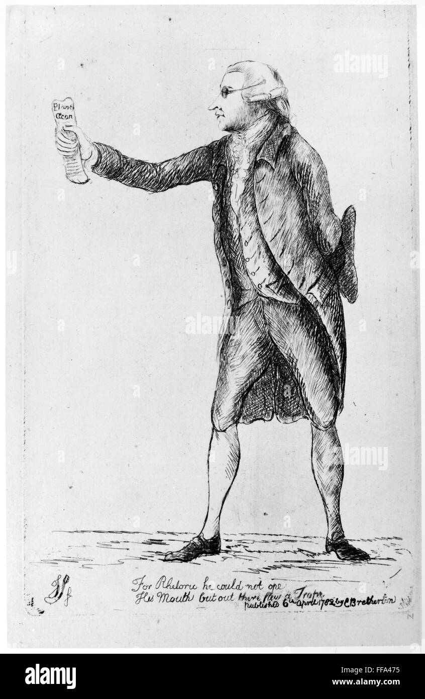 EDMUND BURKE (1729-1797). /nBritish statesman and orator. Caricature, 1782. Stock Photo