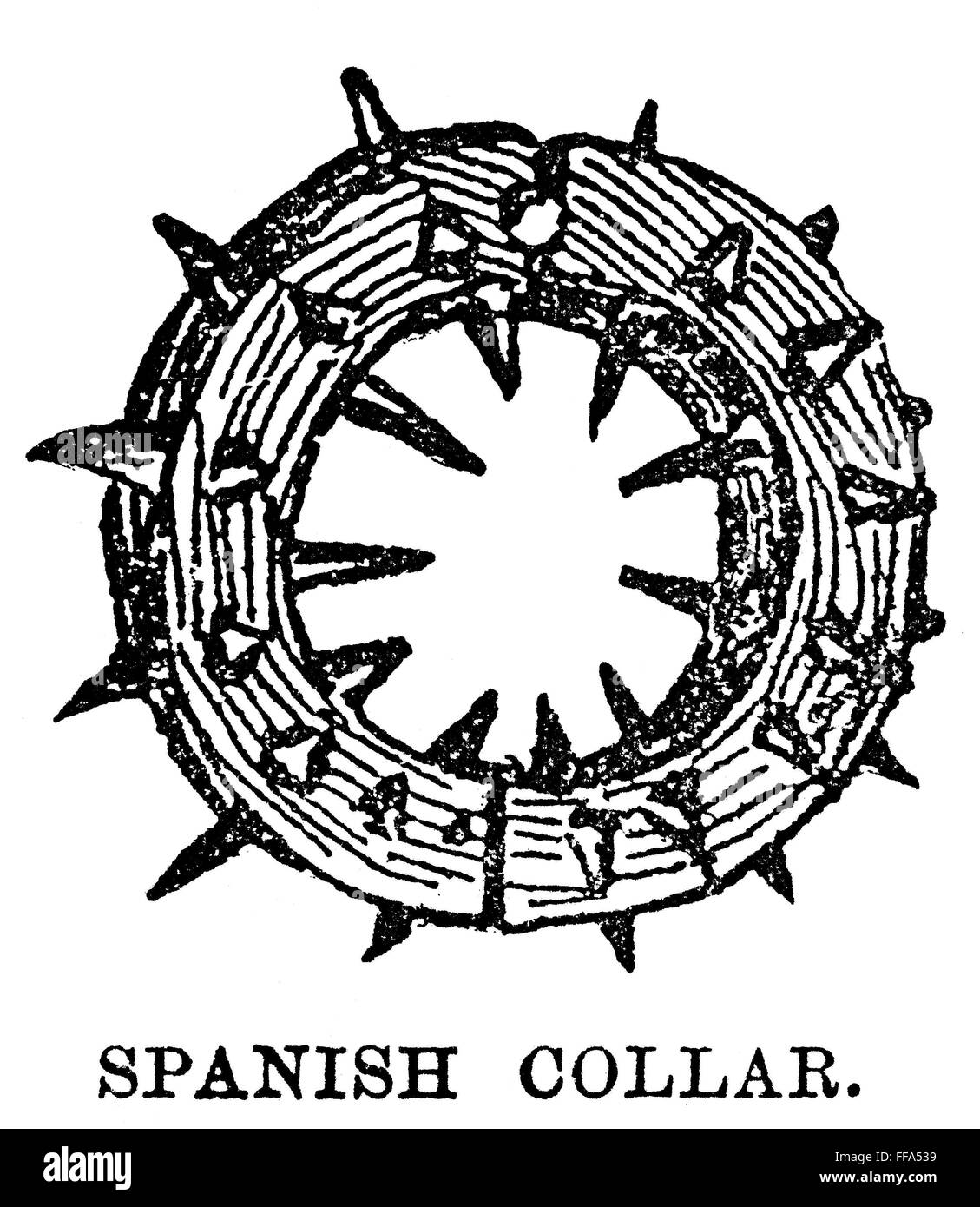 TORTURE INSTRUMENT. /nThe collar, a torture device of the Spanish