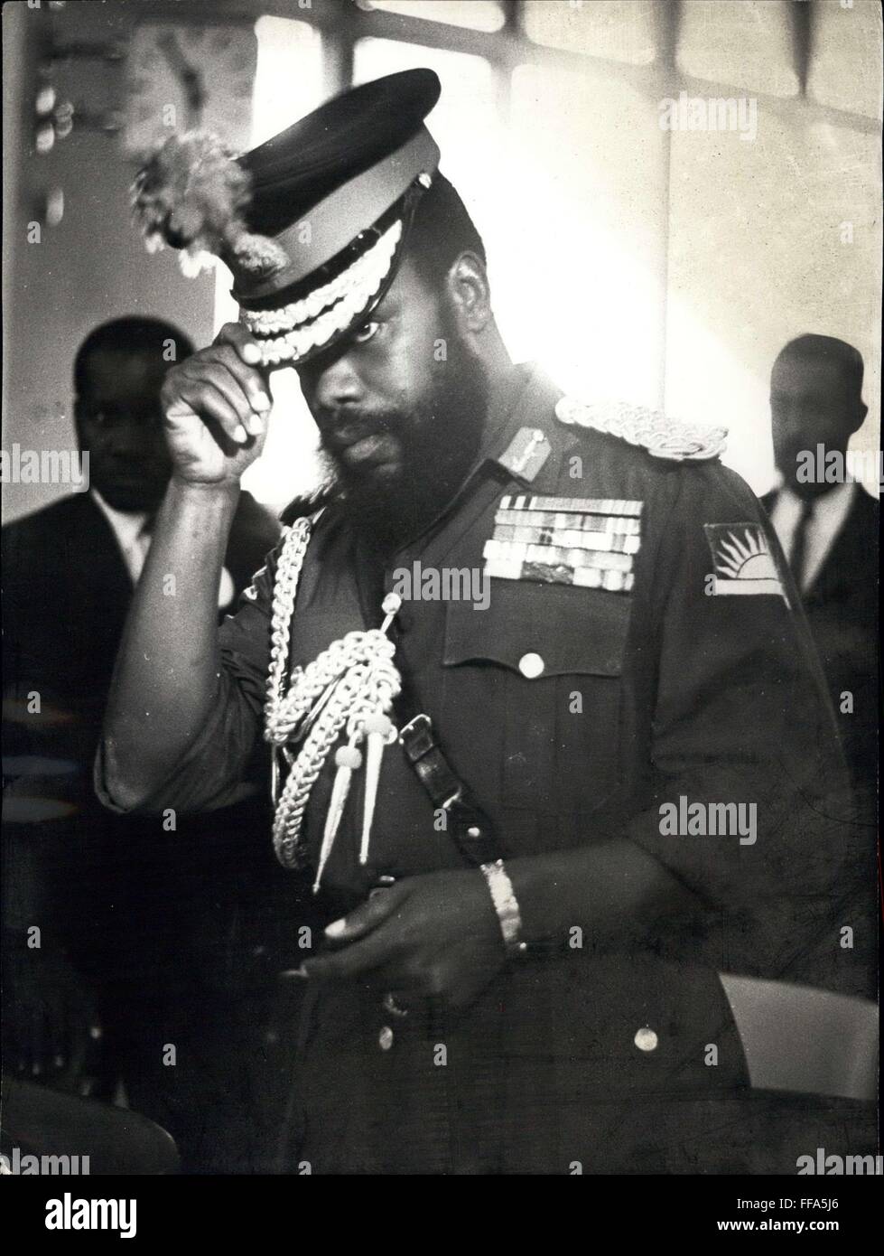 1967 - Leader of Biafra, Col. Odumewu Ojukwu at peace talks in Addis Abbeba. © Keystone Pictures USA/ZUMAPRESS.com/Alamy Live News Stock Photo