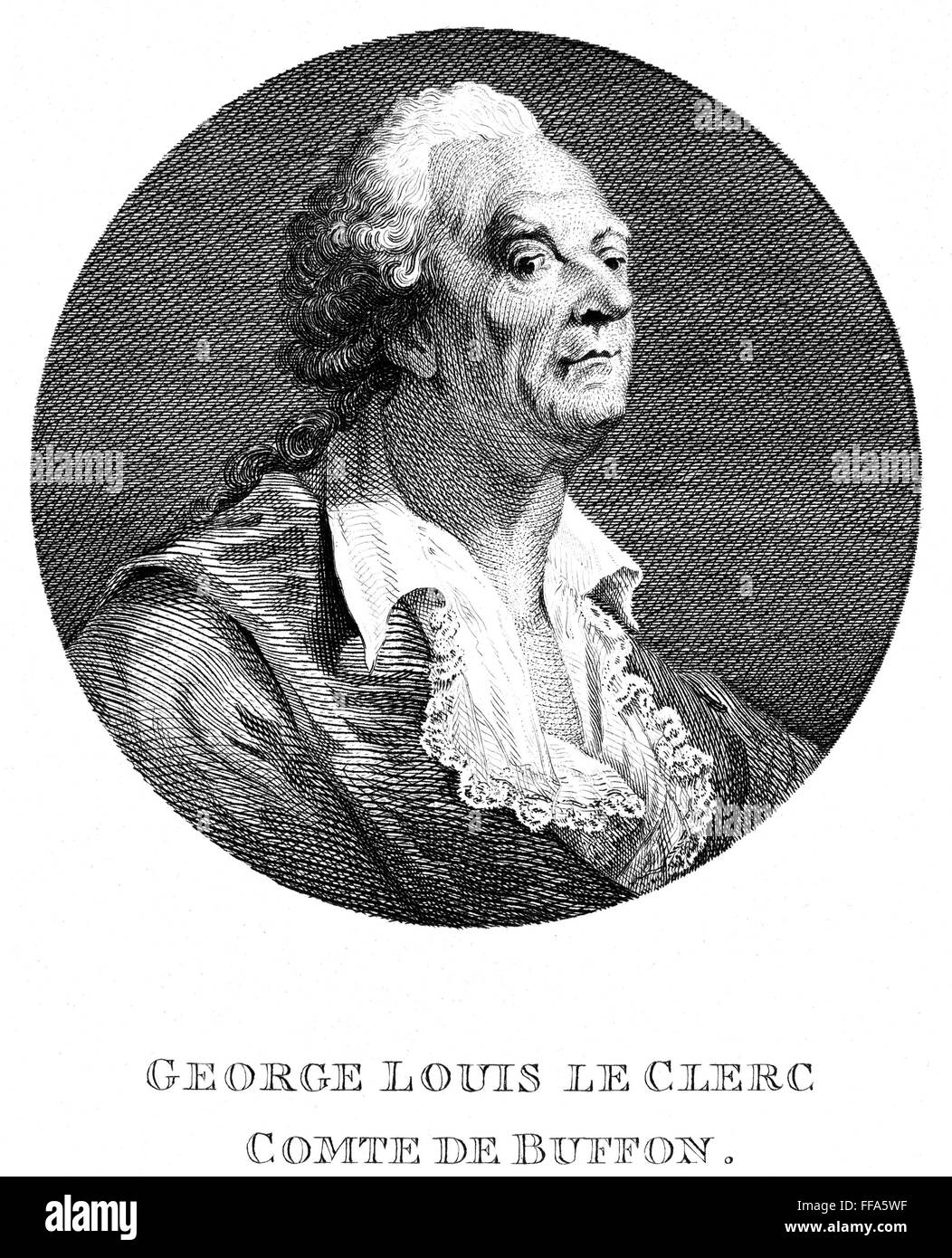 GEORGES LOUIS de BUFFON /n(1707-1788). French naturalist. Copper engraving, English, 1789. Stock Photo