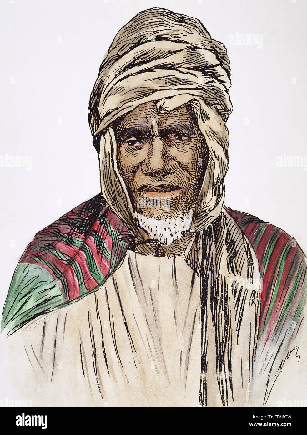 SAMORY TOUR╔ (c1830-1900). /nWest African ruler. Pen-and-ink drawing, French. Stock Photo