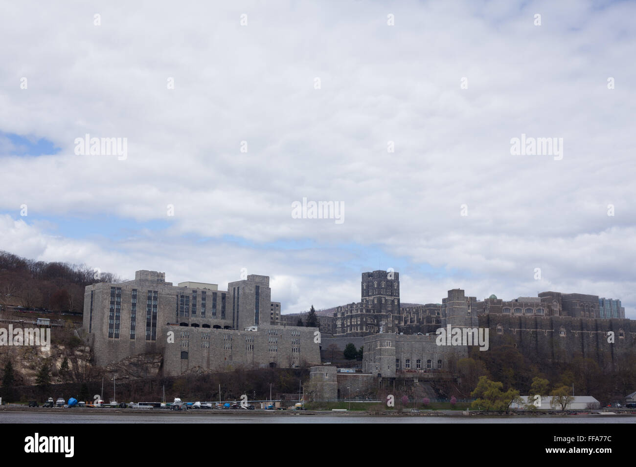 West Point Academy viewed from the Hudson River Stock Photo Alamy