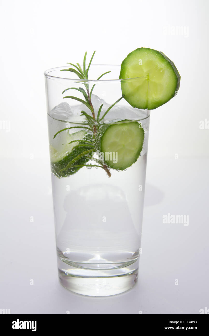Gin tonic with cucumber Stock Photo