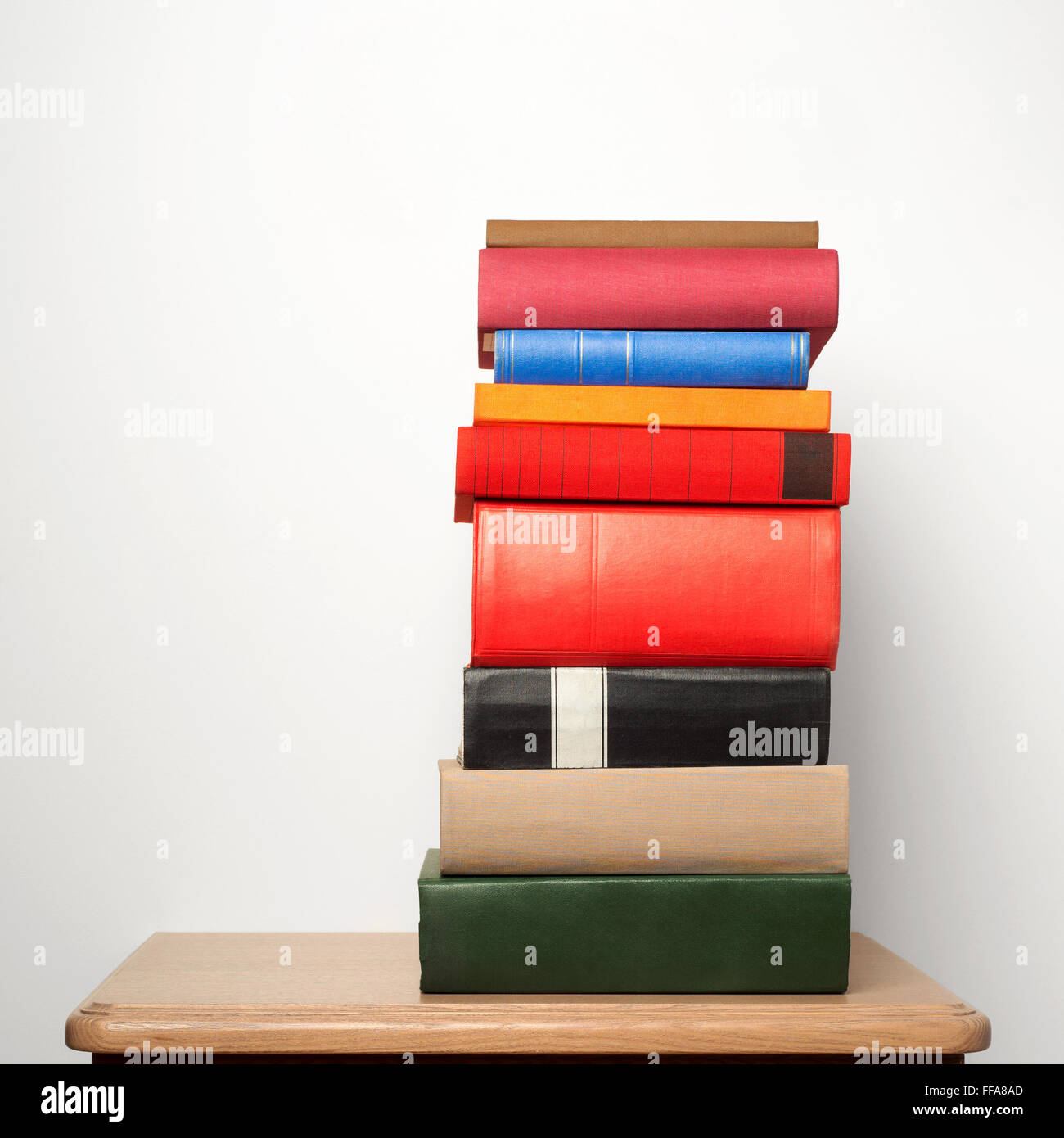 stack of books on the table Stock Photo Alamy
