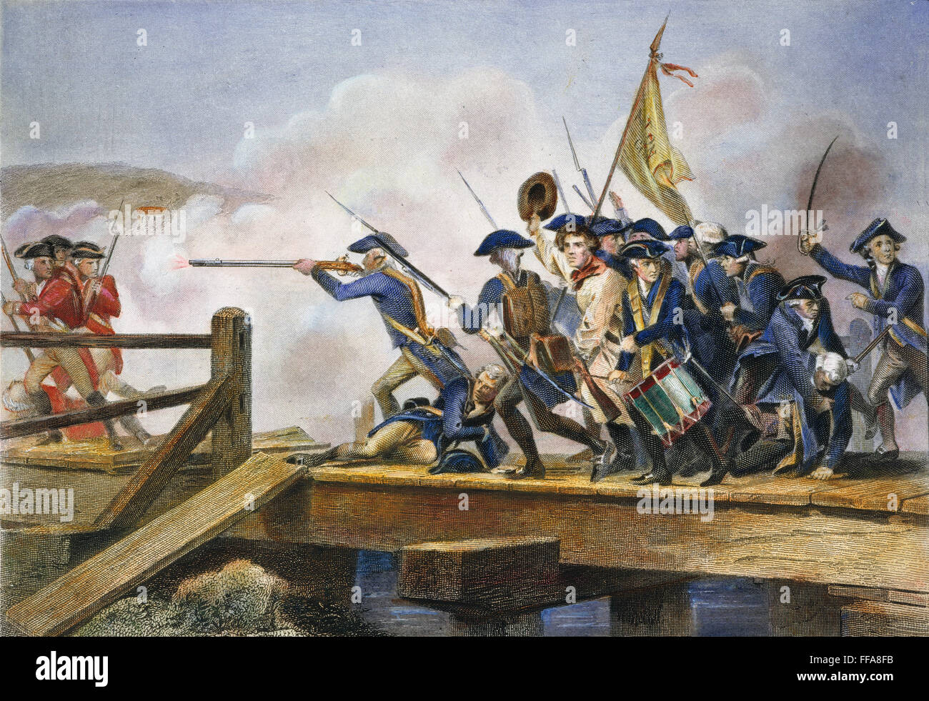 THE BATTLE OF CONCORD, 1775. /n19 April 1775. The engagement at the