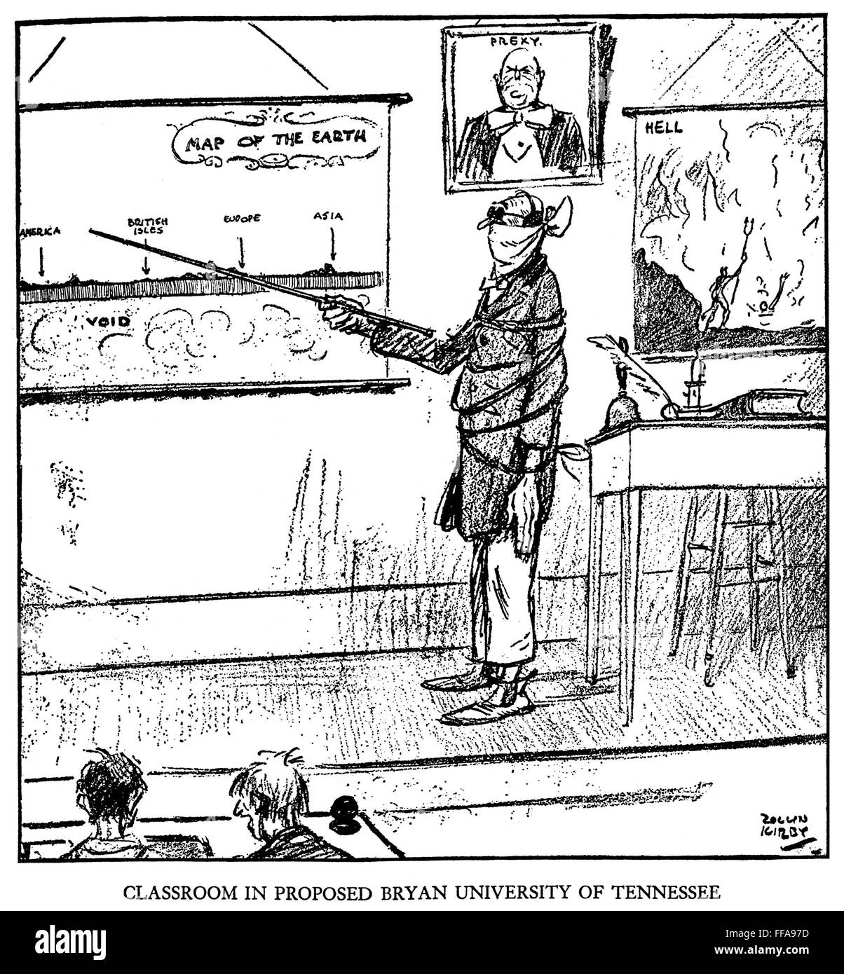 WILLIAM JENNINGS BRYAN /n(18601925). American laywer and political leader. Cartoon, 1925, by