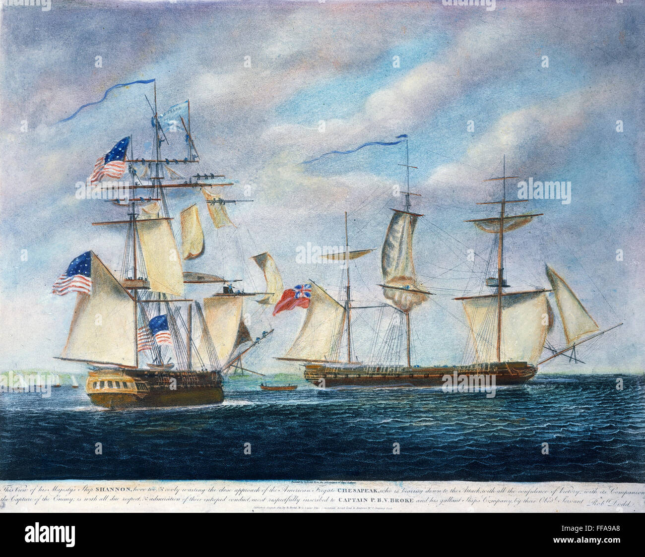 USS CHESAPEAKE BATTLE. /nThe engagement between USS Chesapeake and HMS