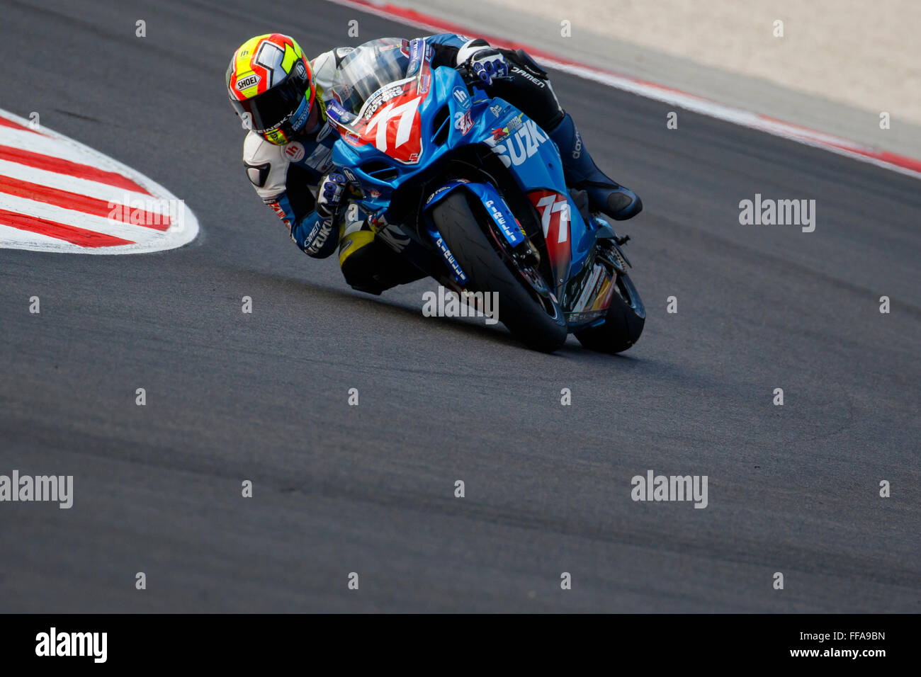 Misano Adriatico, Italy - June 20, 2015: Suzuki GSX-R1000 of Team Suzuki Europe, driven by TESSELS Wayne Stock Photo