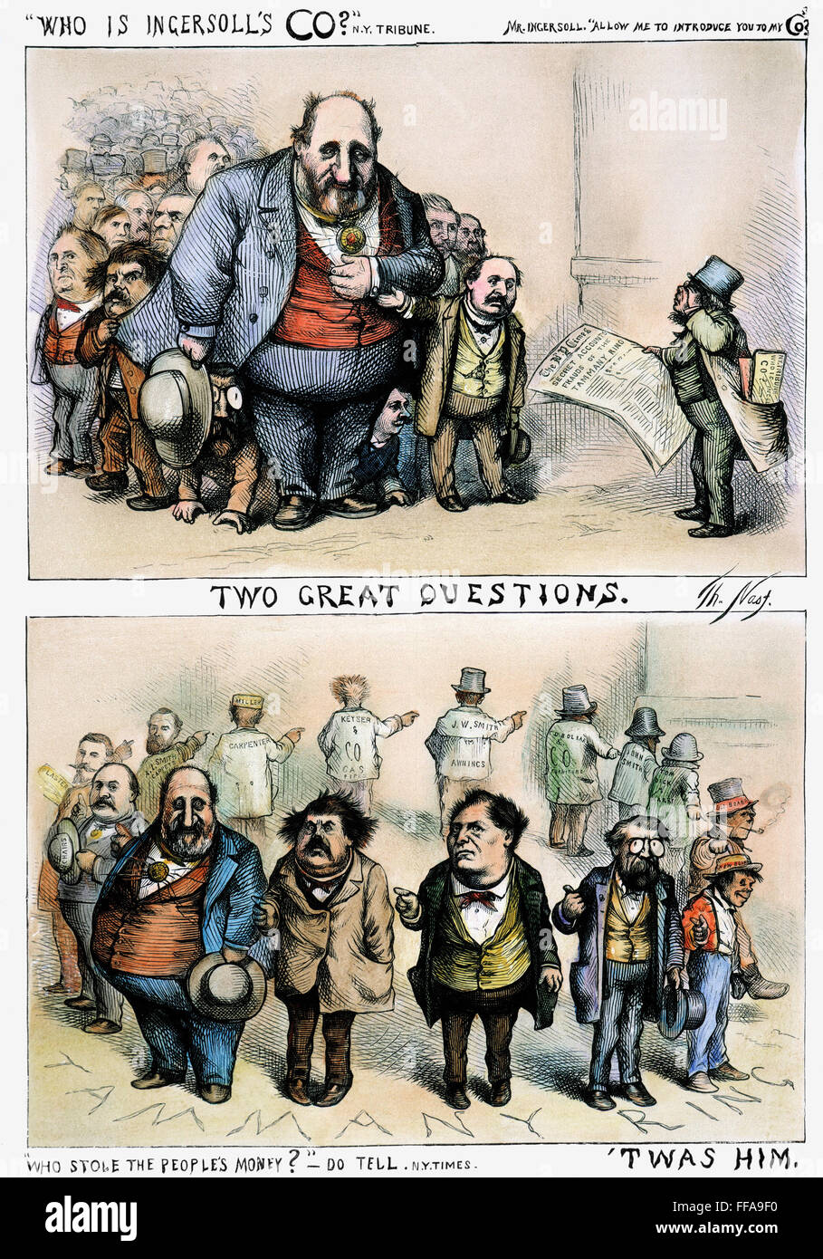 NAST: TWEED CORRUPTION. /nOne of Thomas Nast's cartoon attacks on William M. 'Boss' Tweed and the Tweed Ring of corrupt New York City politicians, 1871. Stock Photo