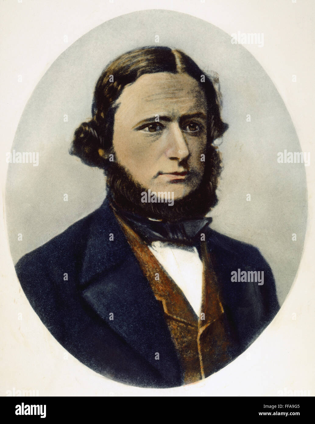 GUSTAV ROBERT KIRCHOFF /n(1824-1887). German physicist. Oil over a photograph, n.d. Stock Photo