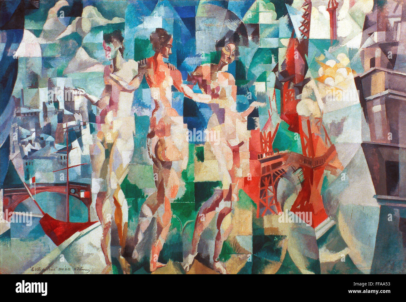 DELAUNAY: CITY OF PARIS. /nOil on canvas, 1910-1912. EDITORIAL USE ONLY. Stock Photo