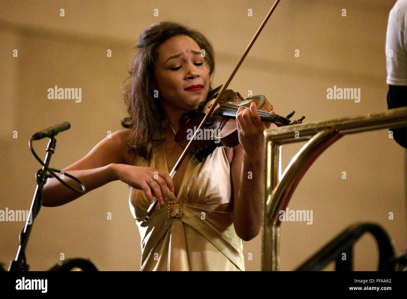 Violin virtuoso Adé Williams solos during her debut with the