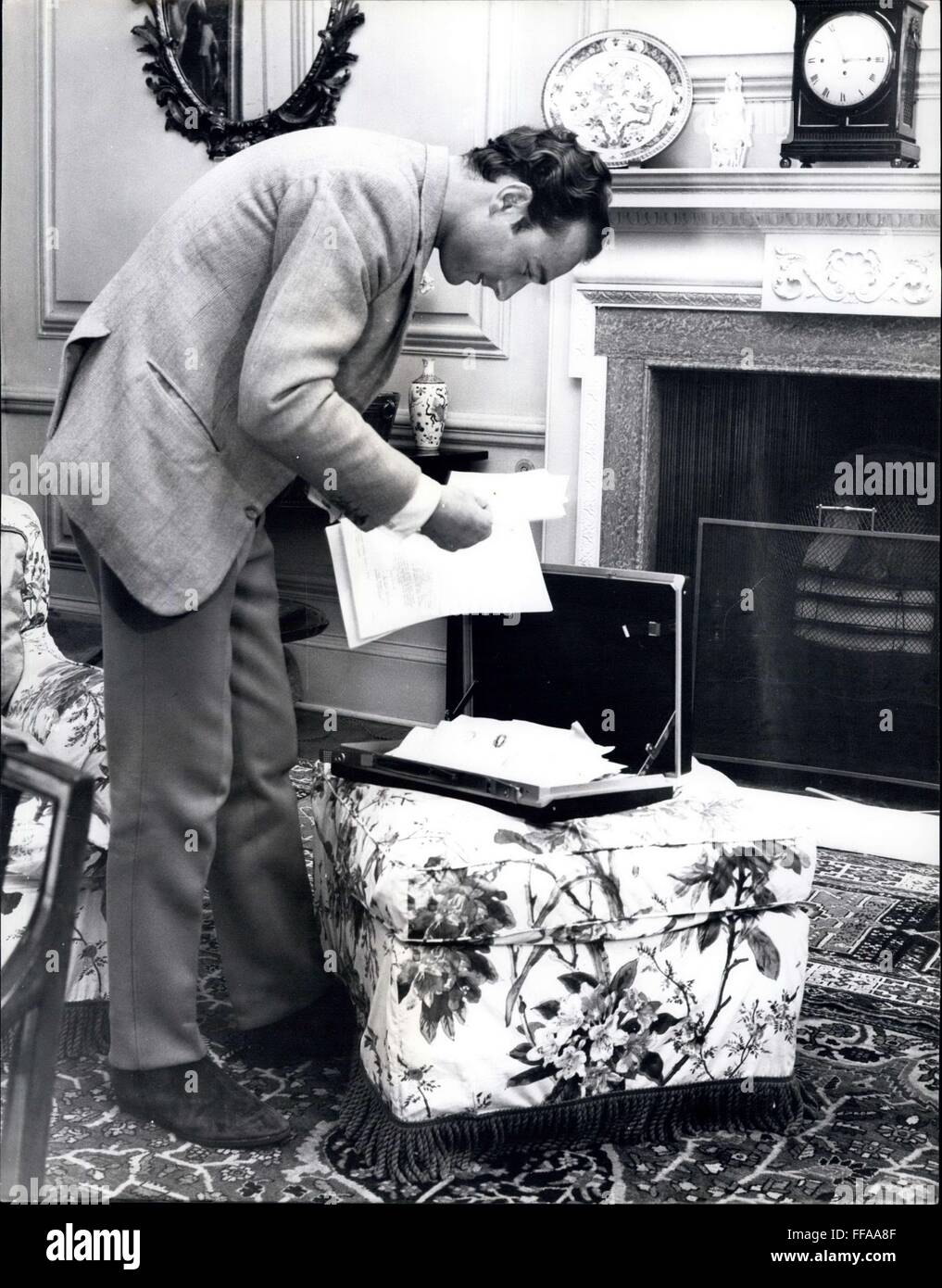 1974 - Getting ready to leave for Japan on monday - Prince William of Gloucester studies some documents. © Keystone Pictures USA/ZUMAPRESS.com/Alamy Live News Stock Photo