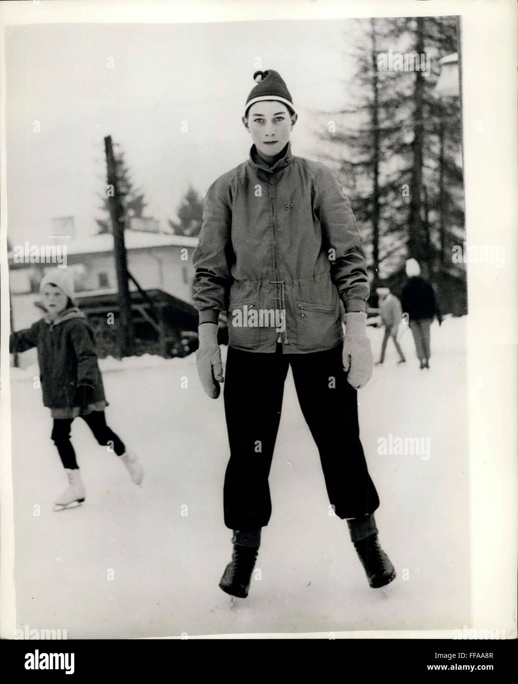 1956 - Prince William of Gloucester Prince William on holiday in Kitzbuhel. Keystone Photo Shows: Prince William, 15, the elder son of the Duke and Duchess of Gloucester, seen out skating at Kitzbuhel, Austria, where he is on holiday. © Keystone Pictures USA/ZUMAPRESS.com/Alamy Live News Stock Photo