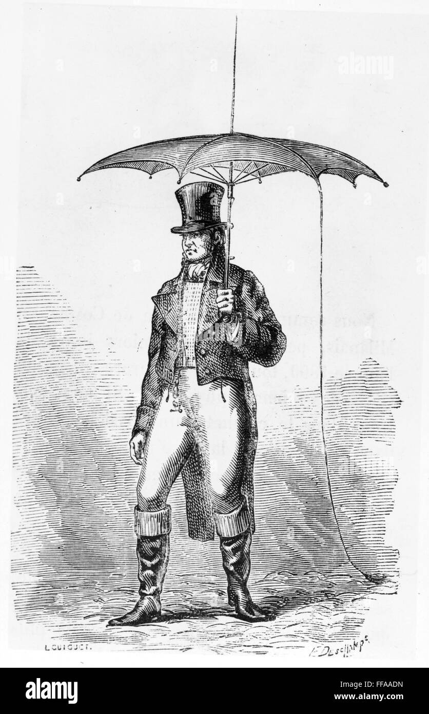 LIGHTNING ROD UMBRELLA. /nLine engraving, French, 1873 Stock Photo Alamy