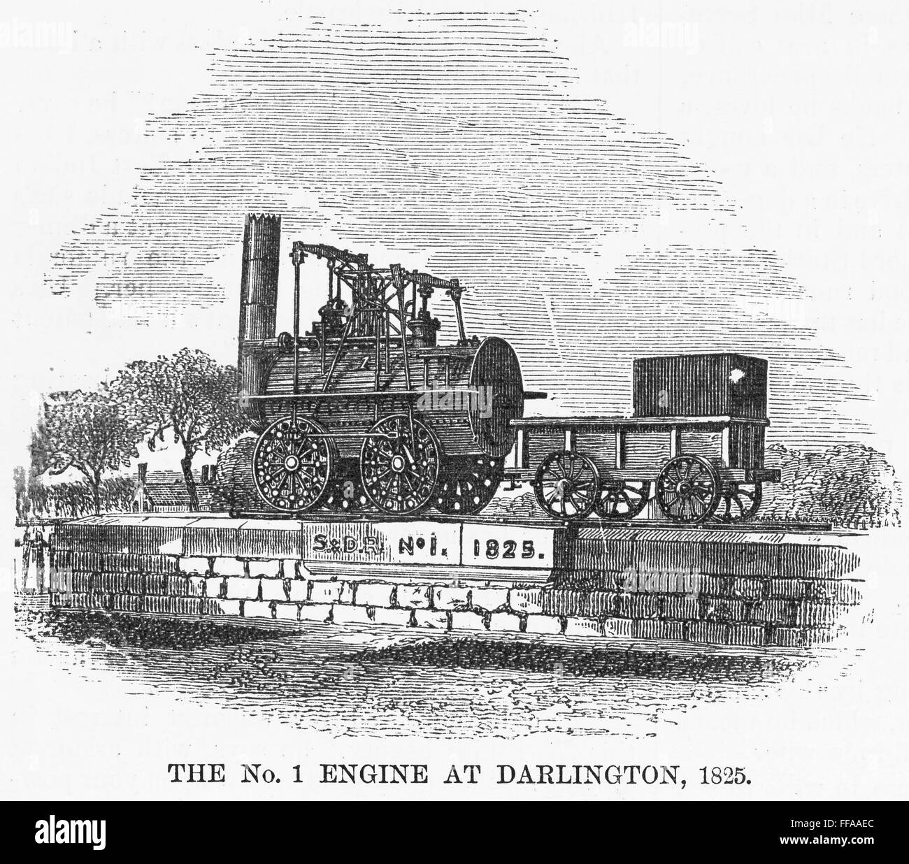 RAILROAD /nThe No. 1 Engine at Darlington in 1825. Wood