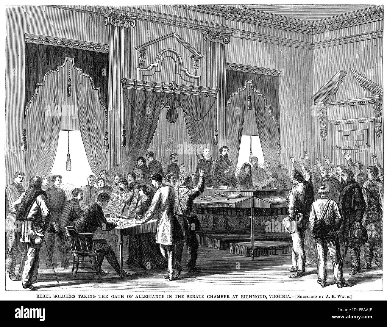 CIVIL WAR: PAROLES, 1865. /nRebel soldiers taking the Oath of ...