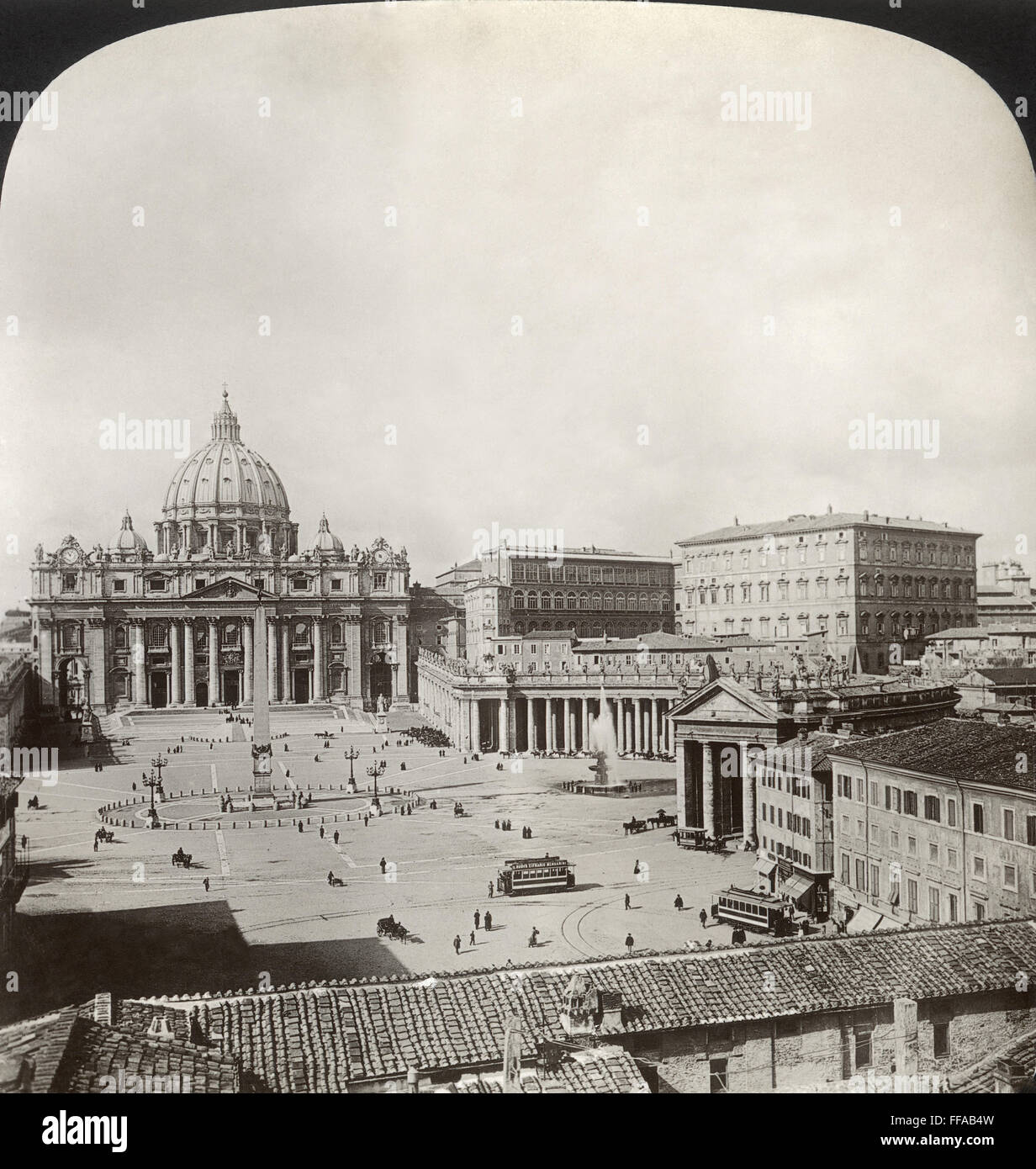 ST. PETER'S BASILICA. /nThe Vatican, Rome, Italy. Stereograph, 1908. Stock Photo
