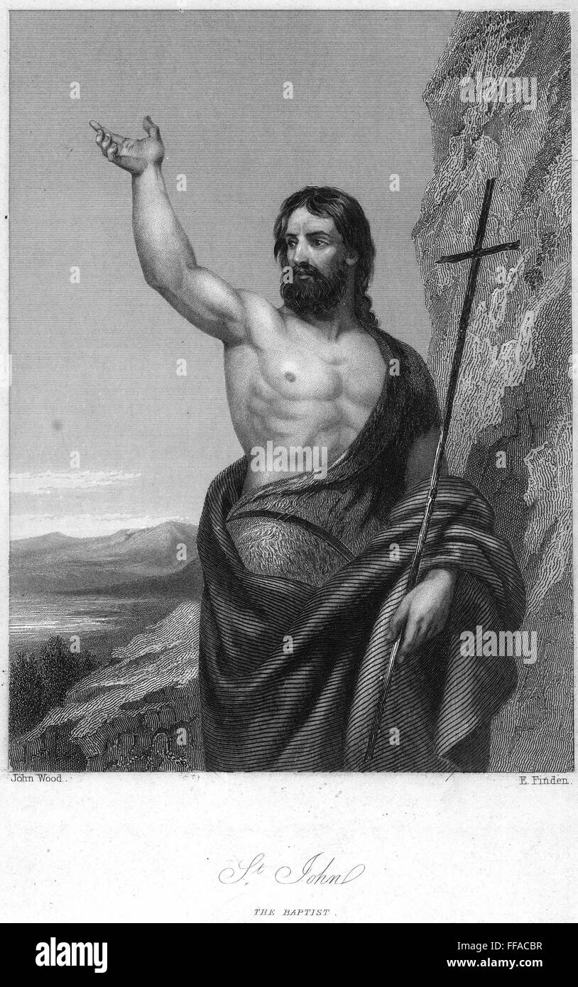 SAINT JOHN THE BAPTIST. /nSteel engraving by E. Finden after John Wood. Stock Photo