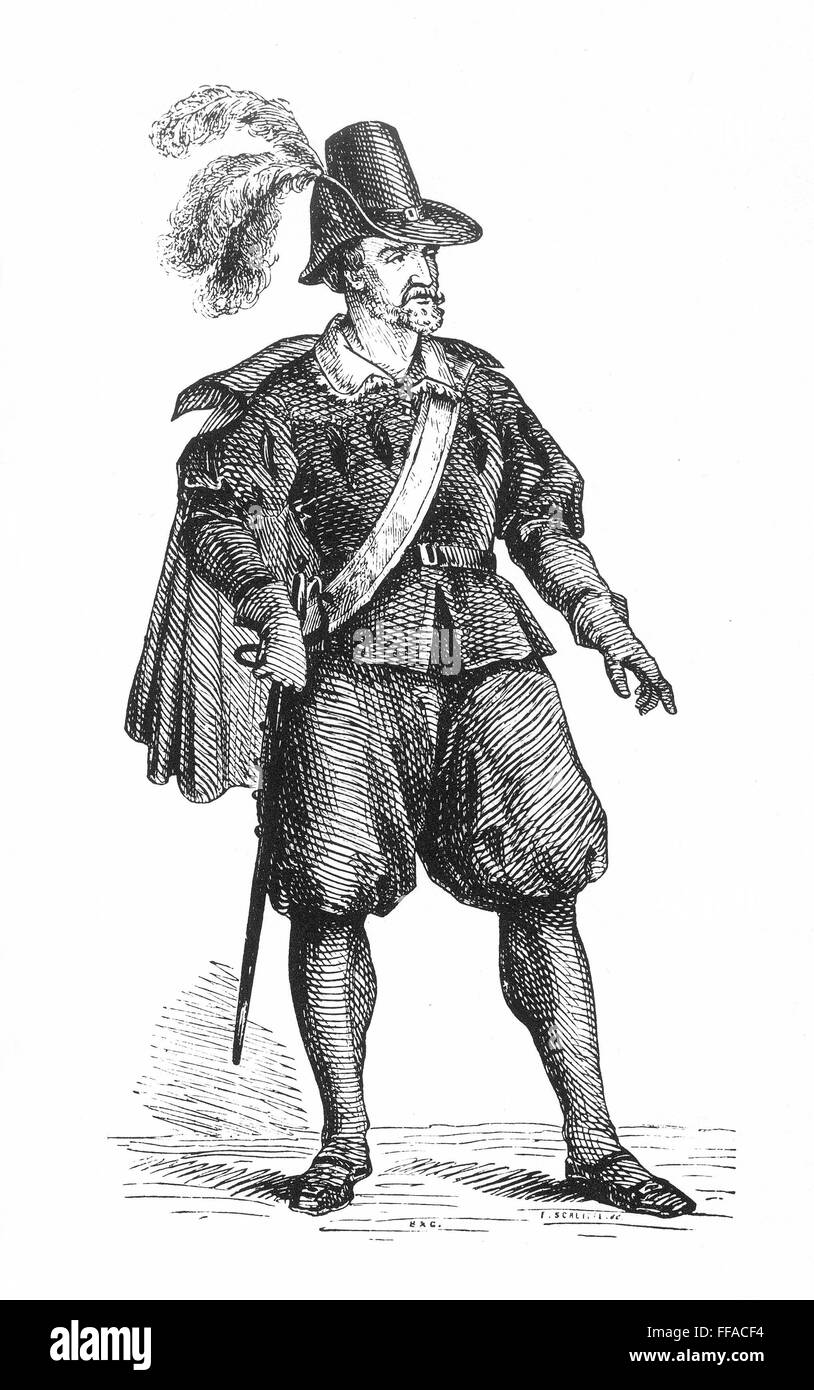 WAGNER: FLYING DUTCHMAN. /nAn illustration of the Dutchman in an 1843 German production of Wagner's opera. Wood engraving from a contemporary Germany newspaper. Stock Photo