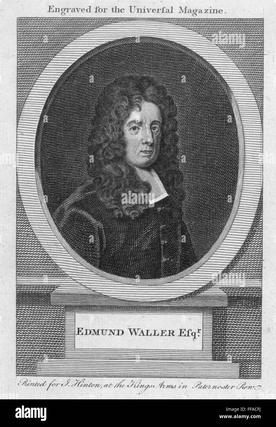 EDMUND WALLER (1606-1687). /nEnglish poet. Steel engraving. Stock Photo