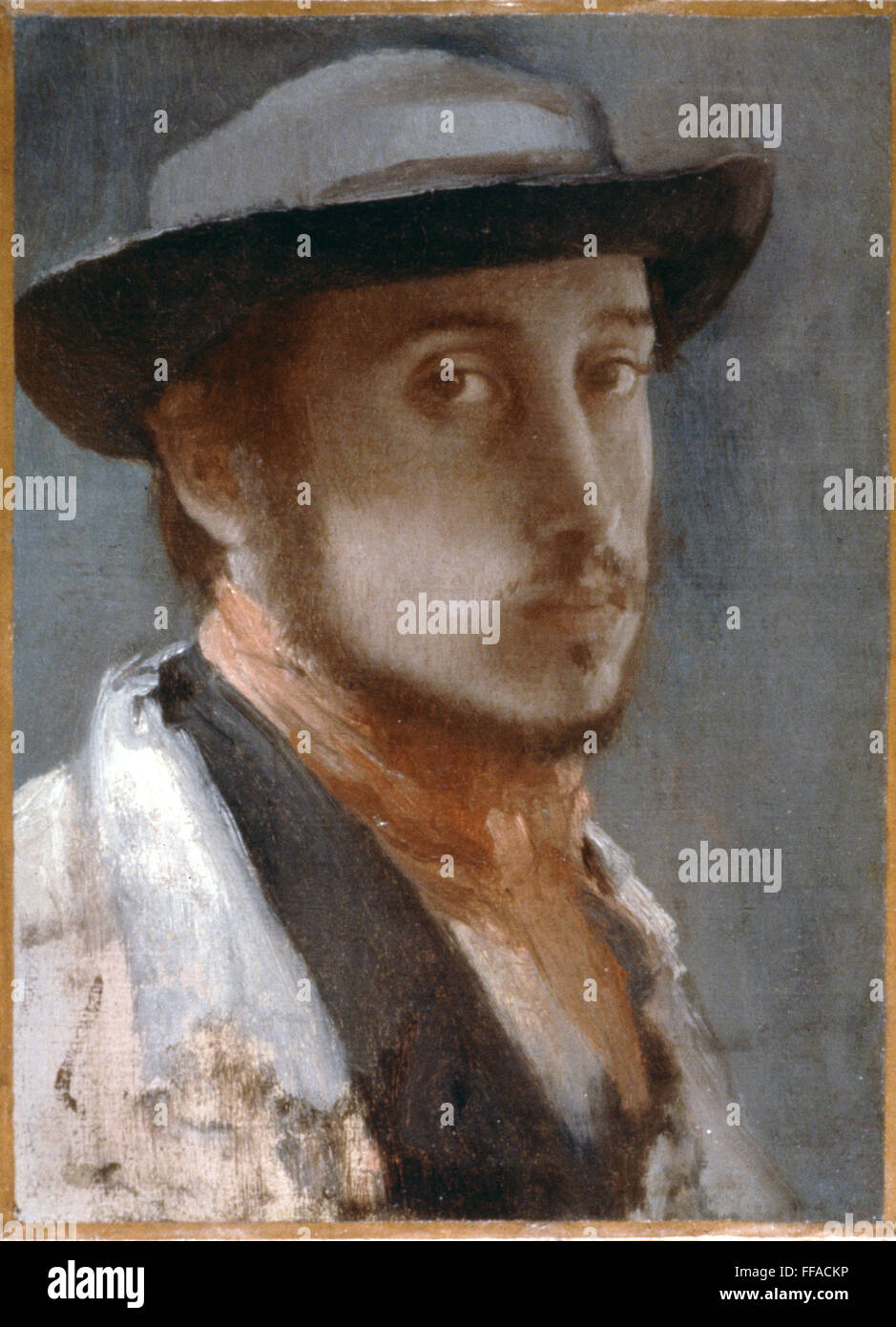 DEGAS: SELF-PORTRAIT. /nOil on canvas, 1857-58. Stock Photo